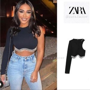 ZARA BLOGGERS FAVORITE SEAMLESS RHINESTONE TOP